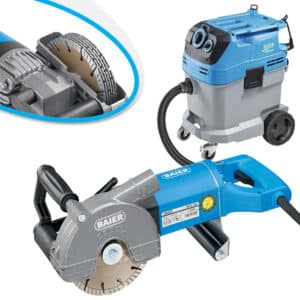 Baier BDN 466/6 Diamant-Mauernutfräse 2400W - Schlitzfräse + BSS 606L Staubsauger – AKTION!