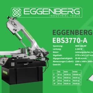 Eggenberg Metallbandsäge Hydraulisch Halbautomatisch EBS3770-A - 355 mm 400V – Bild 16