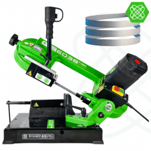 Eggenberg 6038TWIN Tragbare Metallbandsäge - 105 mm 850W + 3x Gratis Bandsägeblätter