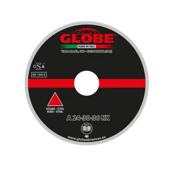 Globe G0123 Tarcza szlifierska z łbem stożkowym 125 x 6,5 x 22,2mm A24-30-36-R żelazo i stal 25 sztuk Globe G0123 Tarcza szlifierska z łbem stożkowym 125 x 6,5 x 22,2mm A24-30-36-R żelazo i stal 25 sztuk
