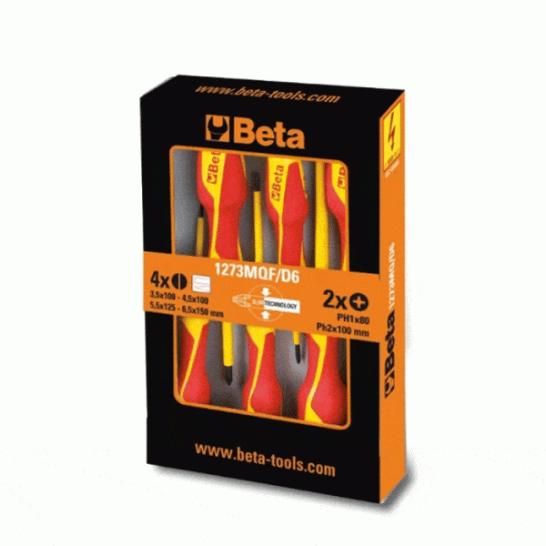Beta 1273MQF/D6 Dünner schraubendrehersatz 6-tlg Beta 1273MQF/D6 Dünner schraubendrehersatz 6-tlg