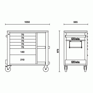 Beta RSC24L/7 Werkzeugwagen mit 7 Schubladen – Verschiedene Farben – Bild 3