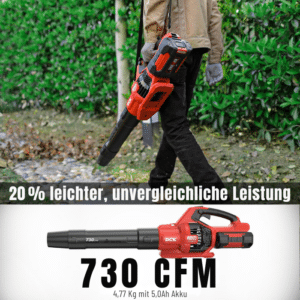 DCK Tools 58V Finish-Set – Akku-Laubbläser + Heckenschere mit zusätzlichem 5.0Ah Akku – Bild 11
