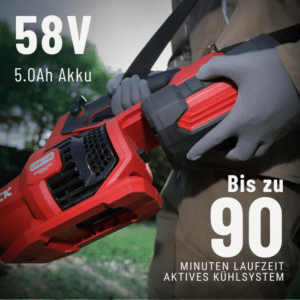 DCK Tools 58V Finish-Set – Akku-Laubbläser + Heckenschere mit zusätzlichem 5.0Ah Akku – Bild 12