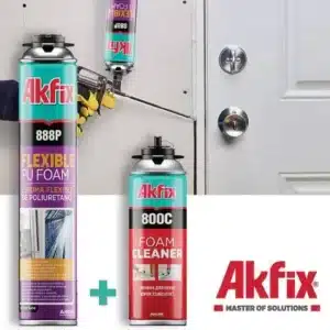 AKFIX SET Flexfoam 888P 12x + 800C Foamcleaner 1x – Flexibler PU-Schaum & Reinigungsset