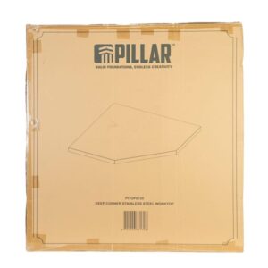 Pillar Edelstahl-Eck-Arbeitsplatte 1012x1012 mm - Tiefe Arbeitsplatte 38 mm – Bild 4