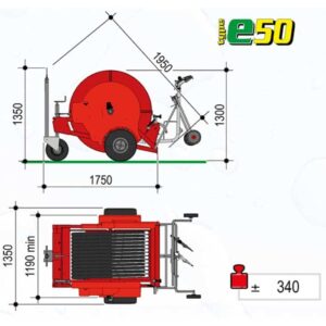 Speedy Rain E50 Beregnungswagen 160m Ø50mm – Elektrischer Antrieb inkl. Sprühwagen & Akkusystem – Bild 5